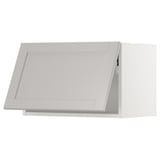 SEKTION Wall cabinet horizontal w/ push-op, white/Lerhyttan light gray, 24x15x15 "