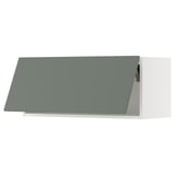 SEKTION Wall cabinet horizontal w/ push-op, white/Nickebo matte grey-green, 36x15x15 "