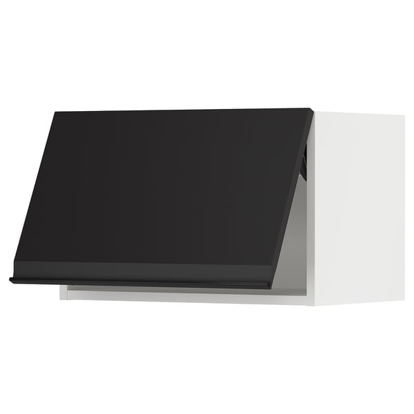 SEKTION Wall cabinet horizontal w/ push-op, white/Upplöv matte anthracite, 24x15x15 "
