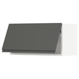 SEKTION Wall cabinet horizontal w/ push-op, white/Voxtorp dark gray, 30x15x15 "