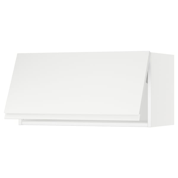 SEKTION Wall cabinet horizontal w/ push-op, white/Voxtorp matte white, 30x15x15 "