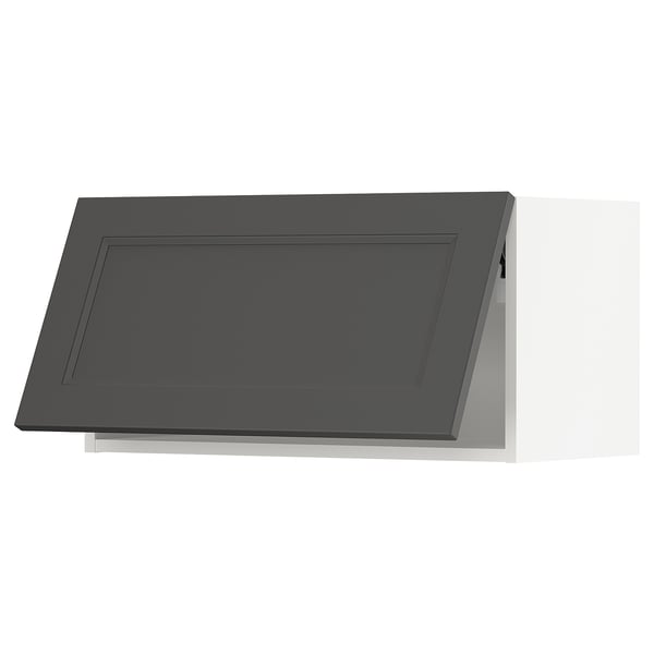 SEKTION Wall cabinet horizontal, white/Axstad dark gray, 30x15x15 "