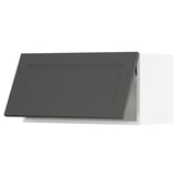 SEKTION Wall cabinet horizontal, white/Axstad dark gray, 30x15x15 "