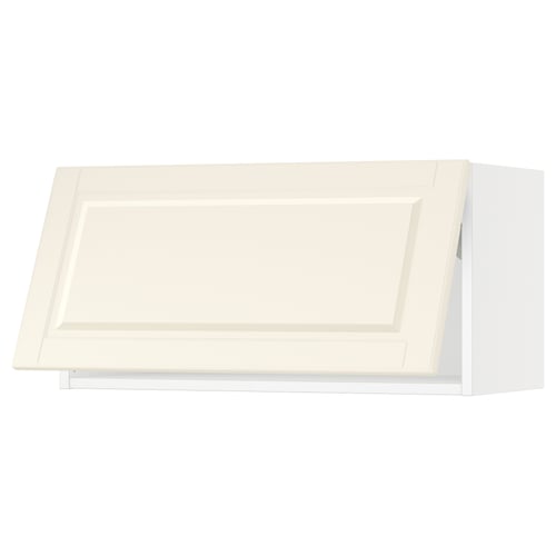 A white SEKTION kitchen wall cabinet with a traditional off-white finish and bevelled edges.