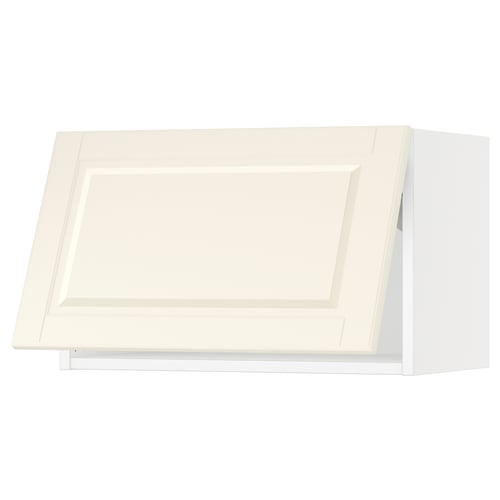 Off-white kitchen cabinet, rectangular, classic design, smooth surface.