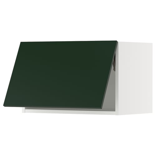 Ikea SEKTION kitchen cabinet with deep green havstorp front, sleek modern design, square shape.