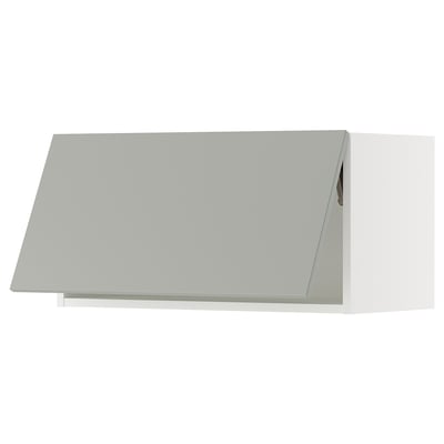 SEKTION Wall cabinet horizontal, white/Havstorp light gray, 30x15x15 "