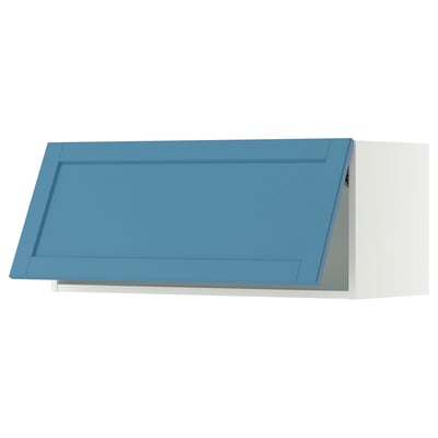 SEKTION Wall cabinet horizontal, white/Lerhyttan blue, 36x15x15 "