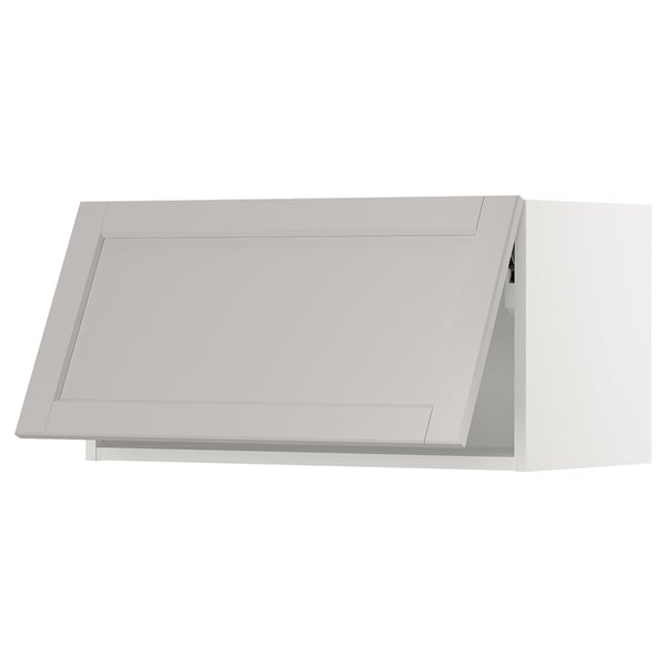 SEKTION Wall cabinet horizontal, white/Lerhyttan light gray, 30x15x15 "