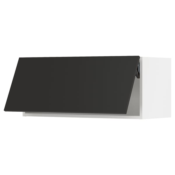 SEKTION Wall cabinet horizontal, white/Nickebo matte anthracite, 36x15x15 "