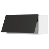 SEKTION Wall cabinet horizontal, white/Nickebo matte anthracite, 30x15x15 "