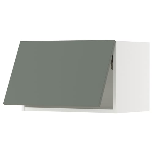 SEKTION kitchen cabinet in grey-green with sleek, modern design. Made from particleboard and plastic edges.