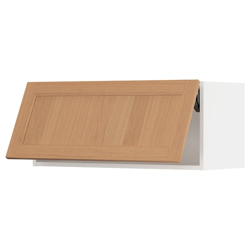 Modern oak kitchen cabinet door, rectangular.