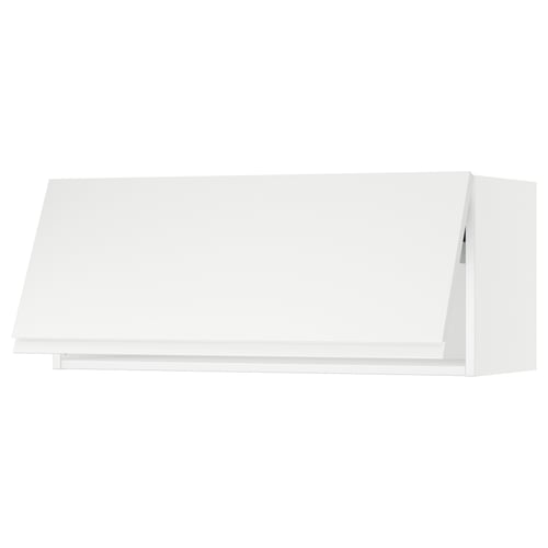 White modern kitchen cabinet, minimalist design, rectangular shape.