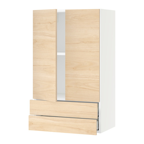 SEKTION Wall cabinet w/2 doors+2 drawers - Askersund light ash effect