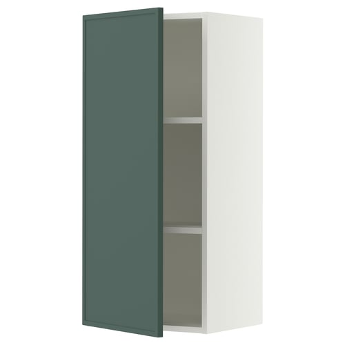 SEKTION Wall cabinet, white/Aspudden dark gray-green, 18x15x40 "