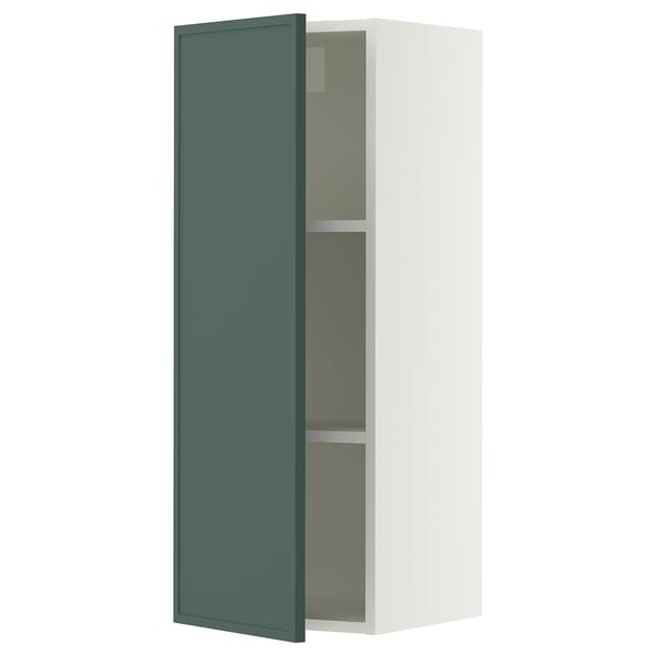 SEKTION Wall cabinet, white/Aspudden dark gray-green, 15x15x40 "