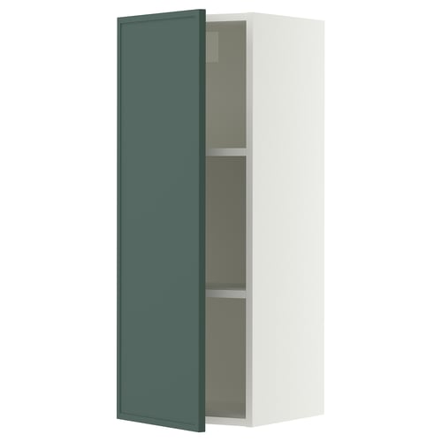 SEKTION Wall cabinet, white/Aspudden dark gray-green, 15x15x40 "