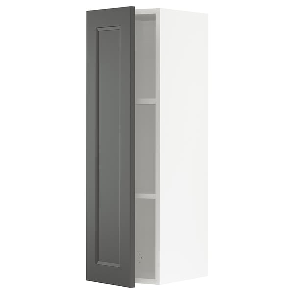 SEKTION Wall cabinet, white/Axstad dark gray, 12x15x40 "