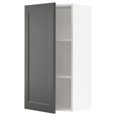 SEKTION Wall cabinet, white/Axstad dark gray, 21x15x40 "