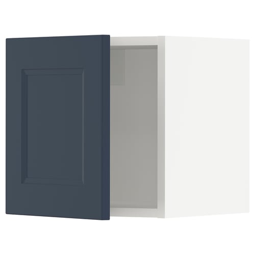 SEKTION blue kitchen cabinet door with plain design and panels.