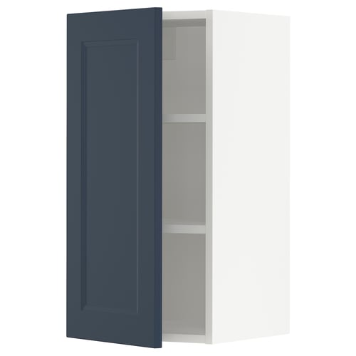 Ikea SEKTION blue cabinet open, 2 shelves.