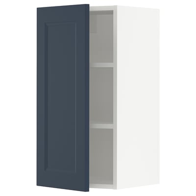 SEKTION Wall cabinet, white Axstad/matte blue, 15x15x30 "
