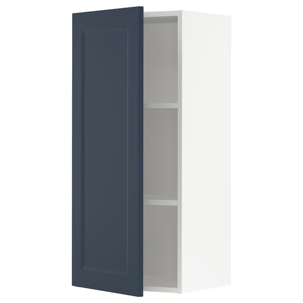 SEKTION Wall cabinet, white Axstad/matte blue, 18x15x40 "