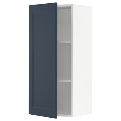 SEKTION Wall cabinet, white Axstad/matte blue, 18x15x40 "