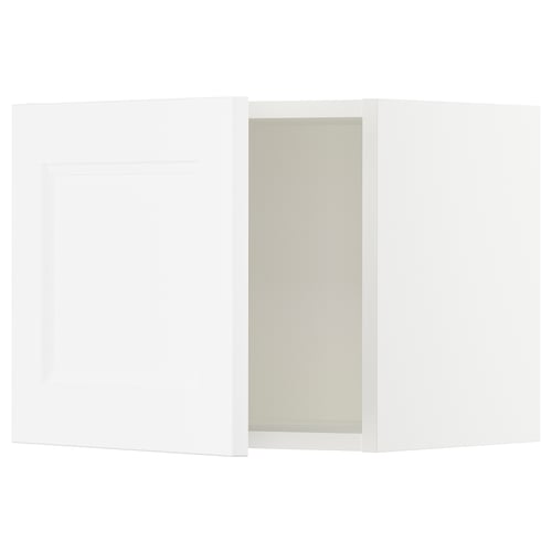 A white SEKTION kitchen cabinet with a modern rectangular design and a panel door.