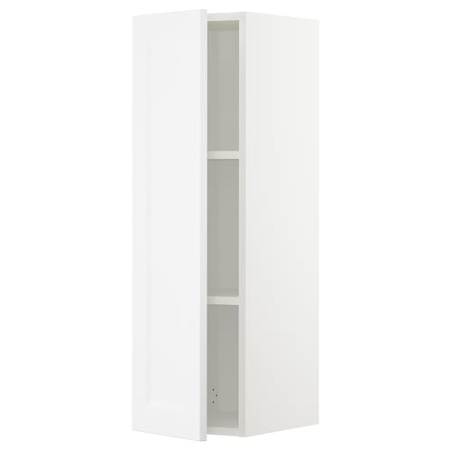 A white SEKTION kitchen cabinet with a modern design and adjustable shelves.
