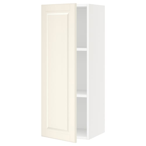 Off-white SEKTION kitchen cabinet with single door and adjustable shelf.