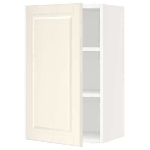 Off-white SEKTION cabinet with shelves, traditional edges