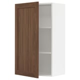 SEKTION Wall cabinet, white Enköping/brown walnut effect, 24x15x40 "