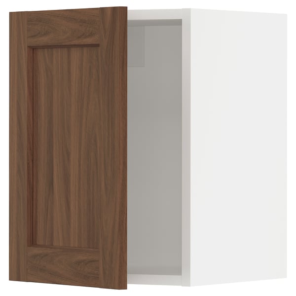 SEKTION Wall cabinet, white Enköping/brown walnut effect, 15x15x20 "