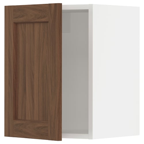 SEKTION kitchen cabinet with walnut brown door, featuring sleek design & sturdy frame.