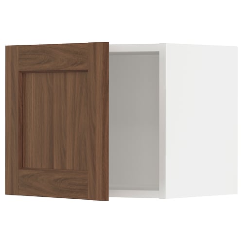SEKTION kitchen cabinet, walnut wood effect, flat panel design, single door.