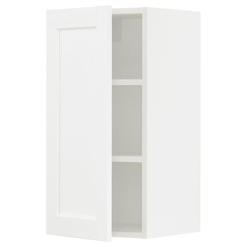 SEKTION white cabinet with adjustable shelves, modern design.
