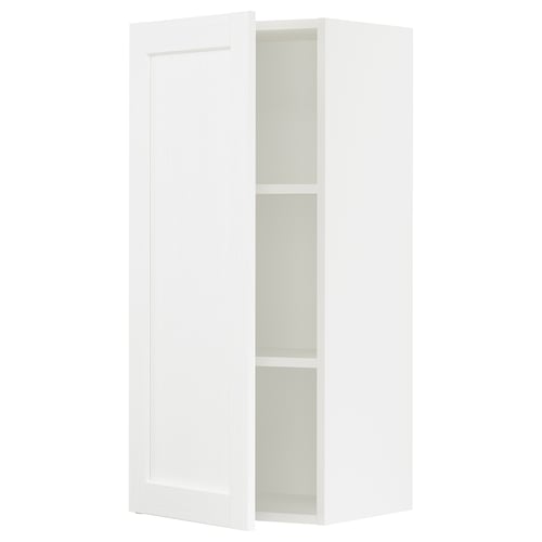SEKTION white kitchen cabinet with adjustable shelf.