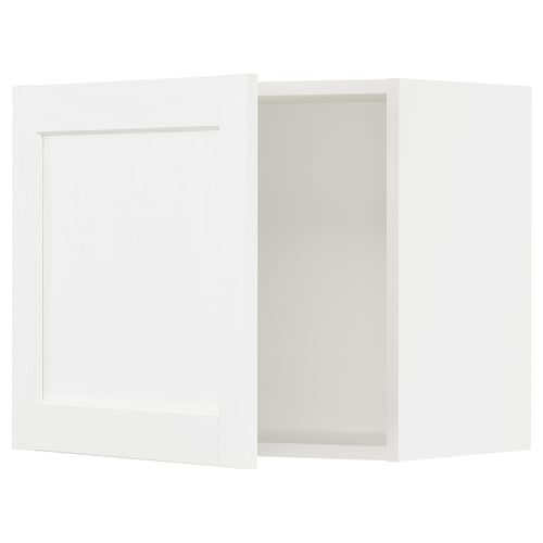 An white ikea SEKTION kitchen cabinet with detailed design and structure visible.