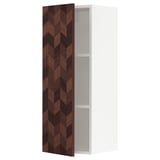 SEKTION Wall cabinet, white Hasslarp/brown left-handed, 15x15x40 "