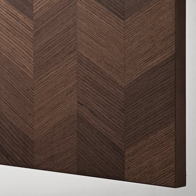 SEKTION Wall cabinet, white Hasslarp/brown patterned, 24x15x30 "