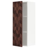 SEKTION Wall cabinet, white Hasslarp/brown right-handed, 15x15x40 "
