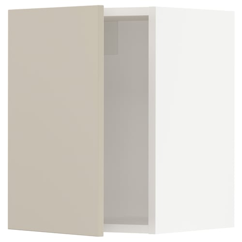 This image displays a beige SEKTION kitchen cabinet door with a sleek, rectangular design in a modern style.