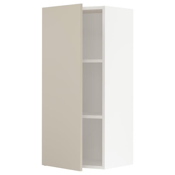 SEKTION Wall cabinet, white/Havstorp beige, 18x15x40 "