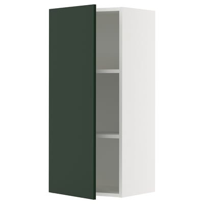 SEKTION kitchen cabinet in deep green with white frame, rectangular shape, modern design.