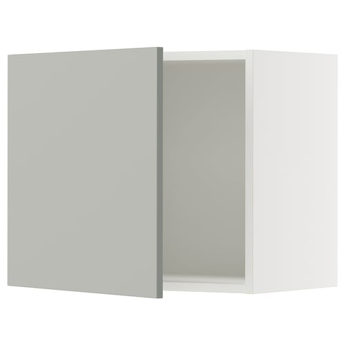 A white SEKTION kitchen cabinet door with a modern, clean design. It is square-shaped and made from fibreboard with acrylic paint.