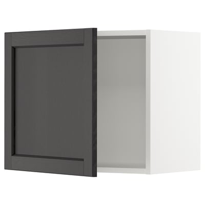 SEKTION Wall cabinet, white/Lerhyttan black stained, 24x15x20 "