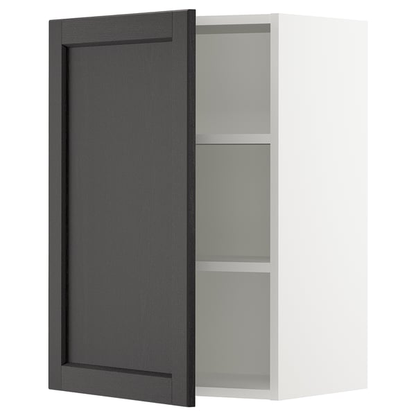 SEKTION Wall cabinet, white/Lerhyttan black stained, 21x15x30 "