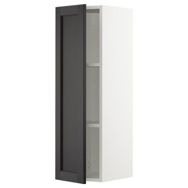 SEKTION Wall cabinet, white/Lerhyttan black stained, 12x15x40 "